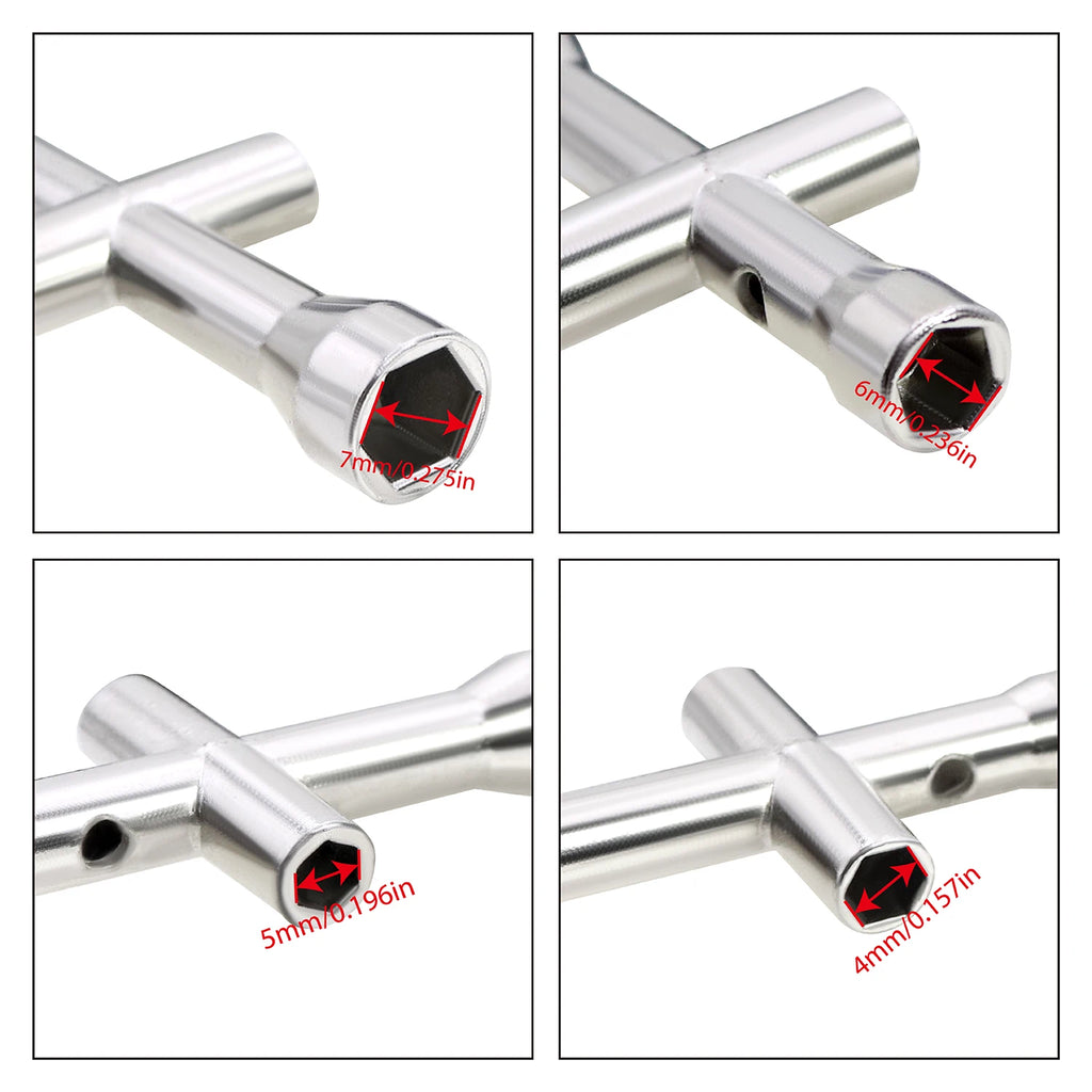 4-in-1 Multi-Size RC Cross Wrench Tool Set 4/5/5.5/7mm for 1