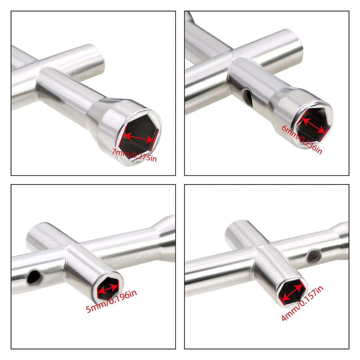4-in-1 Multi-Size RC Cross Wrench Tool Set 4/5/5.5/7mm for 1