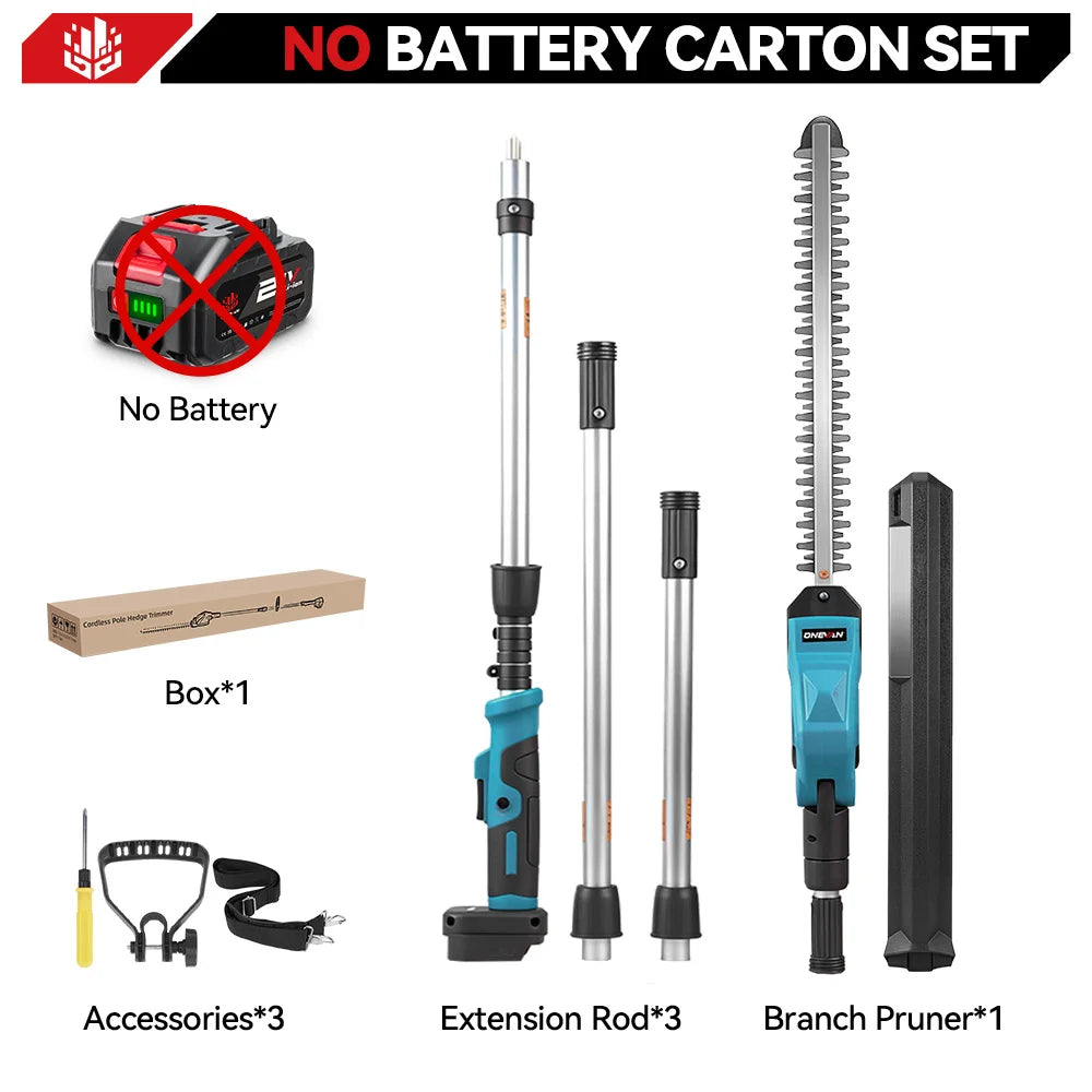 ONEVAN 2000W Electric Hedge Trimmer Cordless Garden Pruning Tree Cutting with High Branch Power Tools For Makita 18V Battery Pin