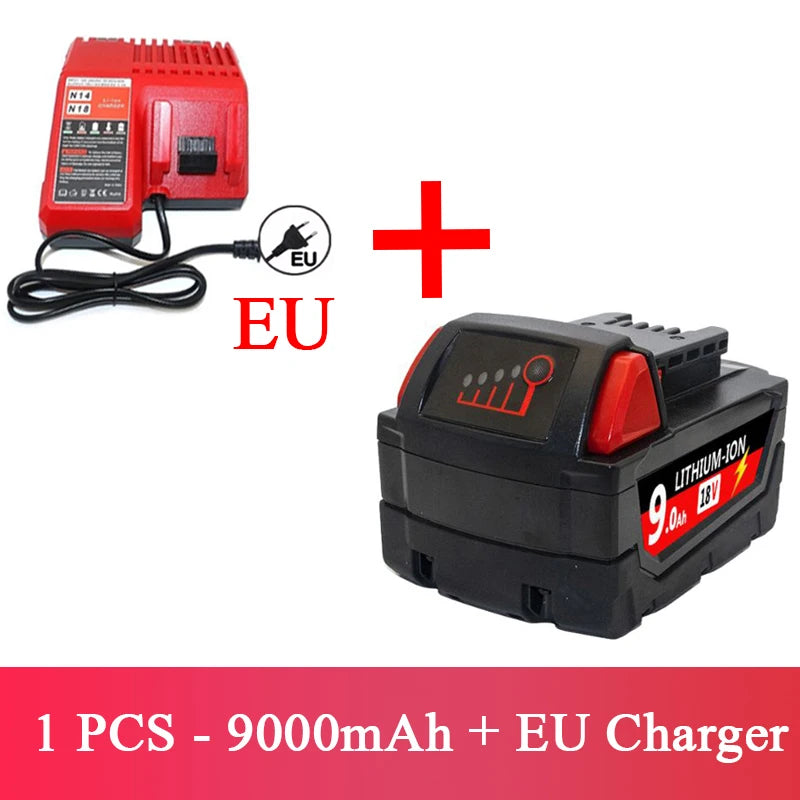 For Milwaukee M18 Power Tool Battery Charger BR XC 18V Milwaukee M18B5 48-11-1860 Built-in 18650 Battery 6.0Ah/9.0Ah/12.0Ah