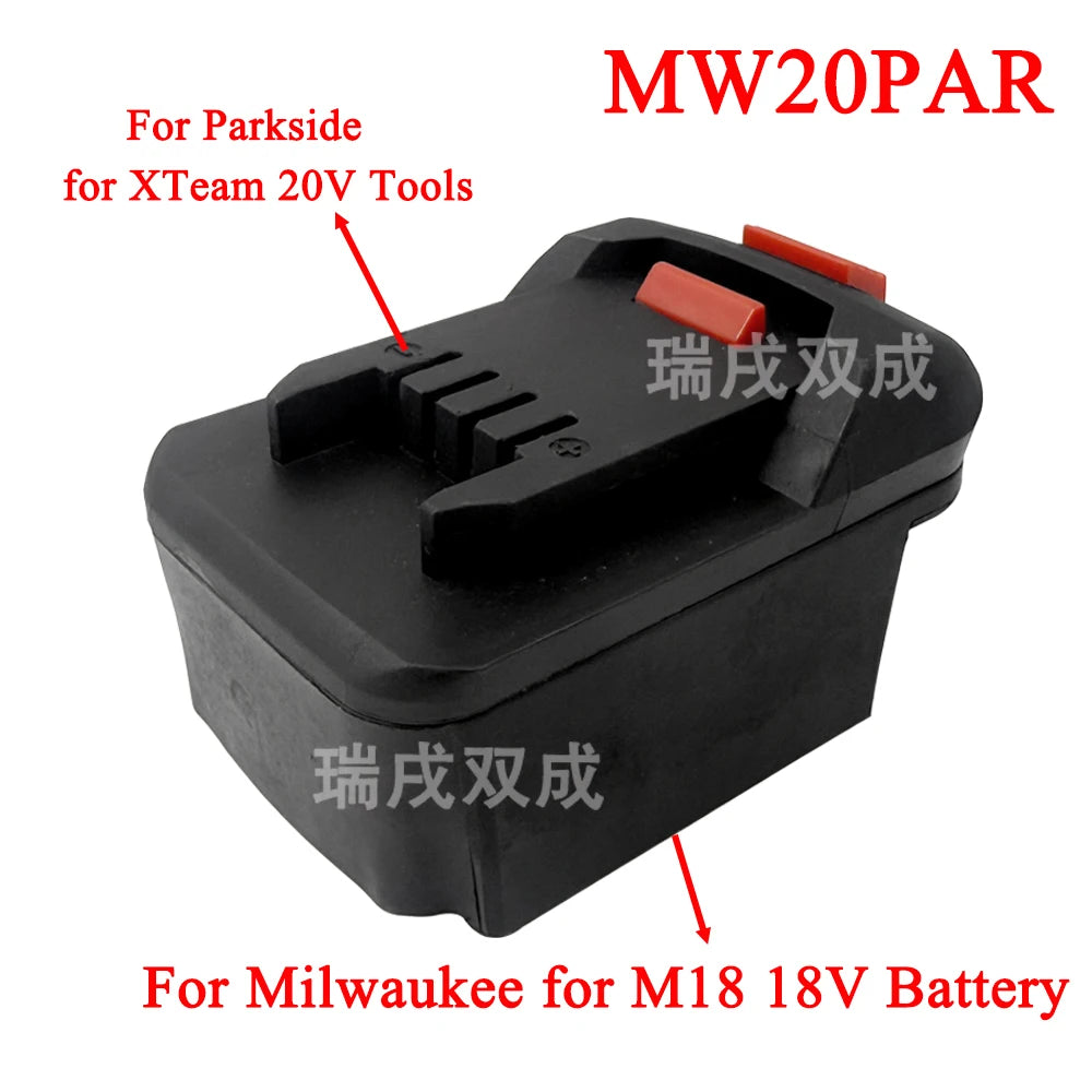 For Parkside XTeam 20V Power Tool Converter Adapter for Makita for Milwaukee for Dewalt for Einhell for Bosch 18V Li-ion Battery