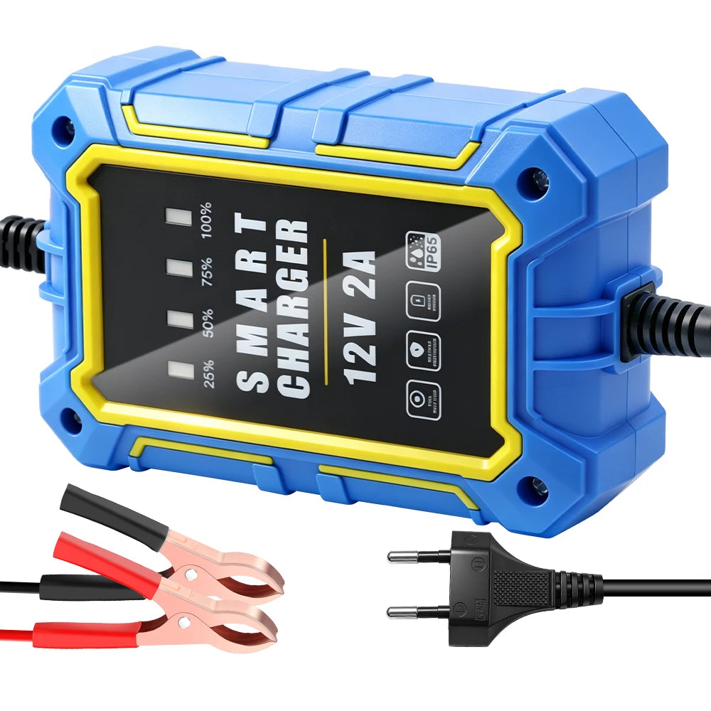 Intelligent Car Battery Charger Full Automatic Fast Power Charging Auto Accessories For SUV Motorcycle Truck Pulse Repair Tools