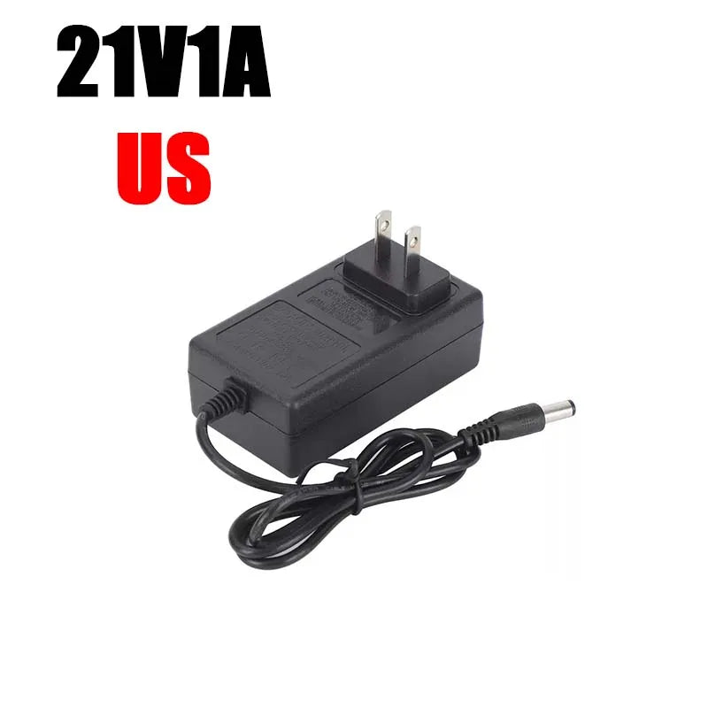 Lithium Battery Charger 21V 1A 2A EU US Plug Transformer for 18v Electric DrillIntelligent Power Tool Power Adapter