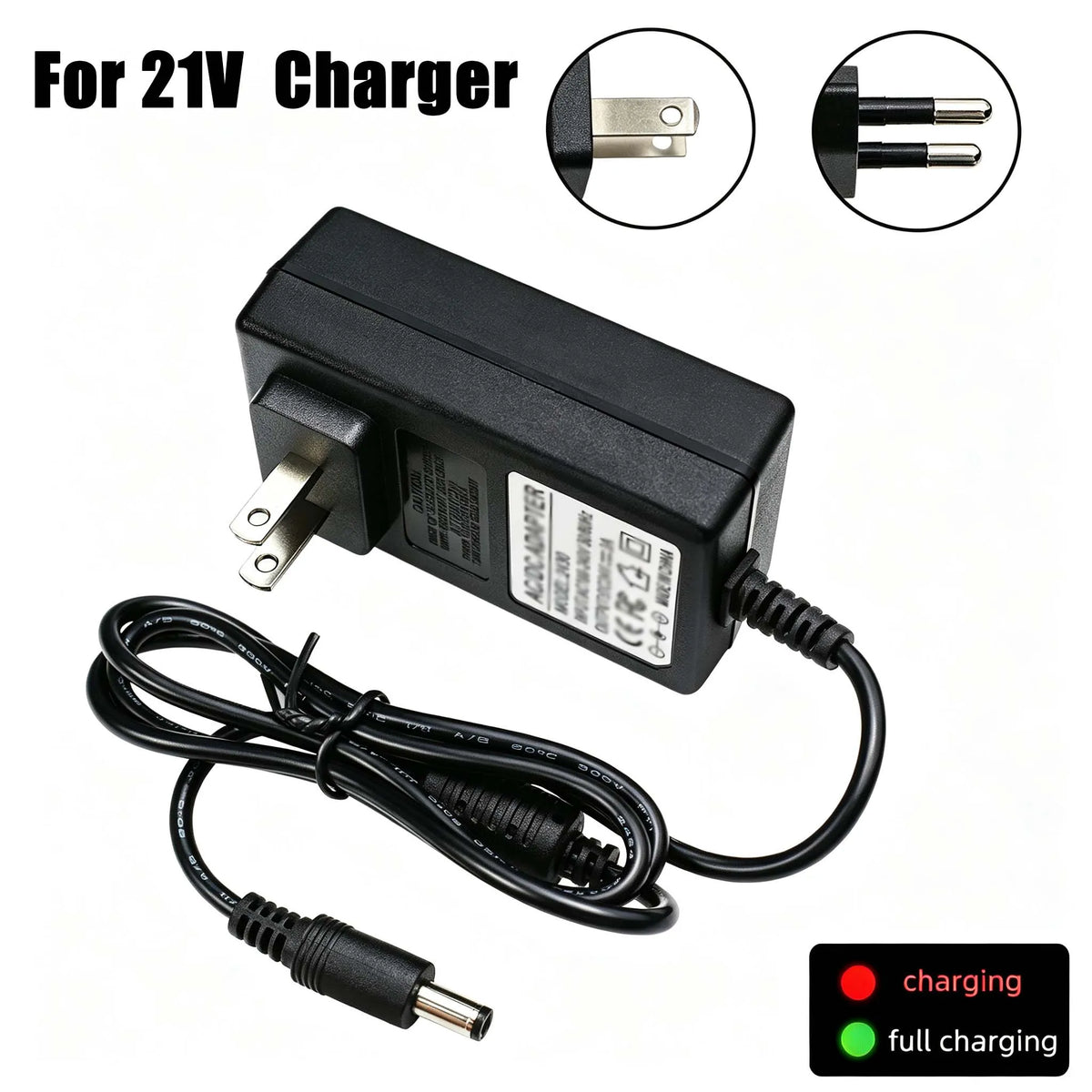 Lithium Battery Charger 21V 1A 2A EU US Plug Transformer for