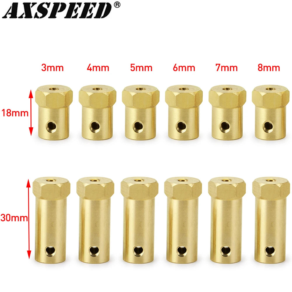 AXSPEED 4PCS 12mm Wheel Hex Coupling Coupler Brass Sleeve Ad