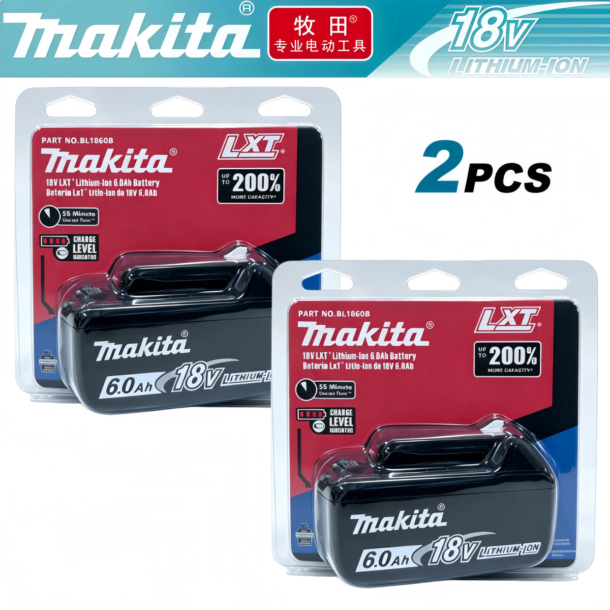 100% Original Makita 18V 6.0Ah Rechargeable Battery For Makita BL1830 BL1830B BL1840 BL1840B BL1850 BL1850B Power Tools Battery