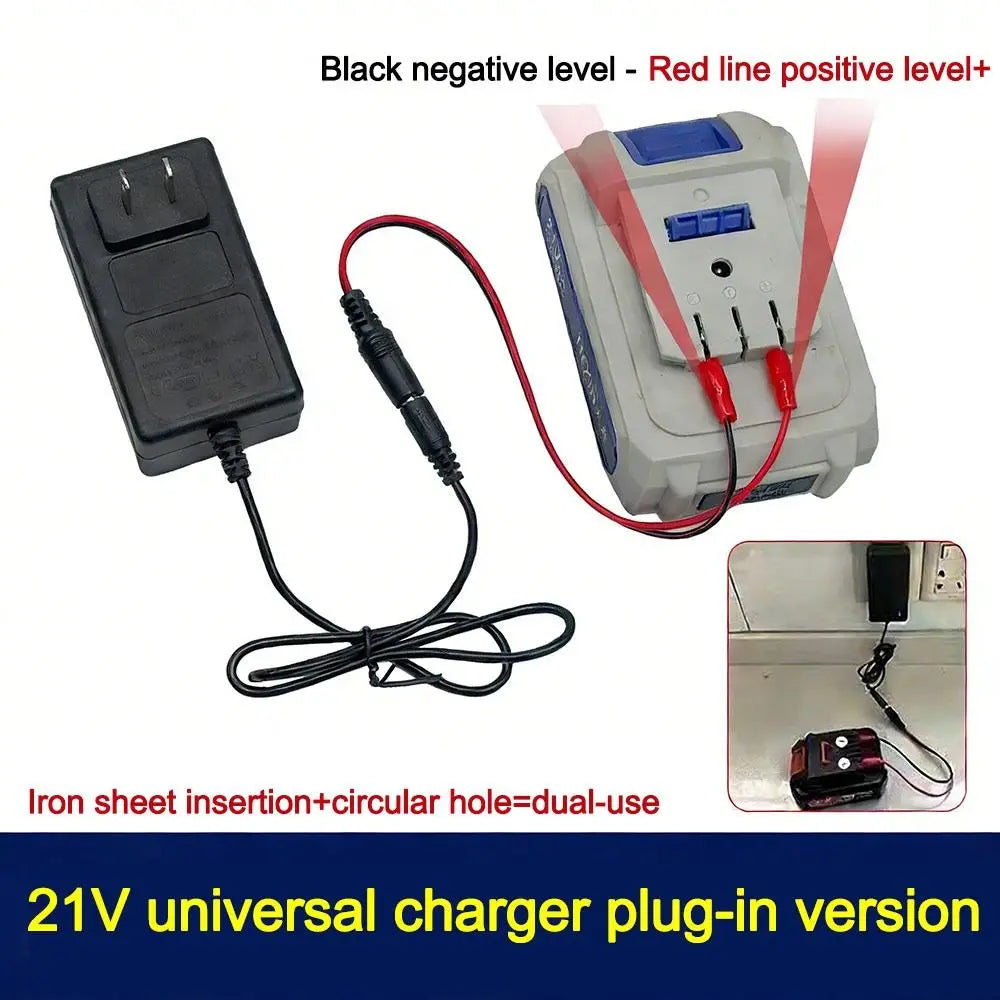 Portable 18/21V/24V Lithium Dual-head Charger Overload Prote