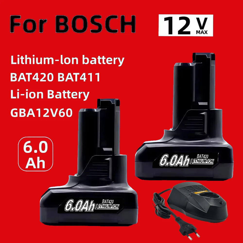 GBA12V 6000mAh for Bosch 12V/10.8V Li-ion Replacement Batter