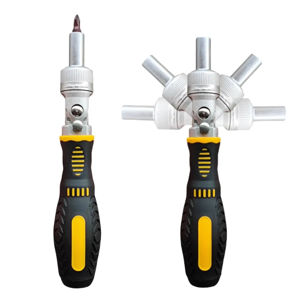 72-Tooth Ratchet two-way screwdriver Set bendable labor-savi