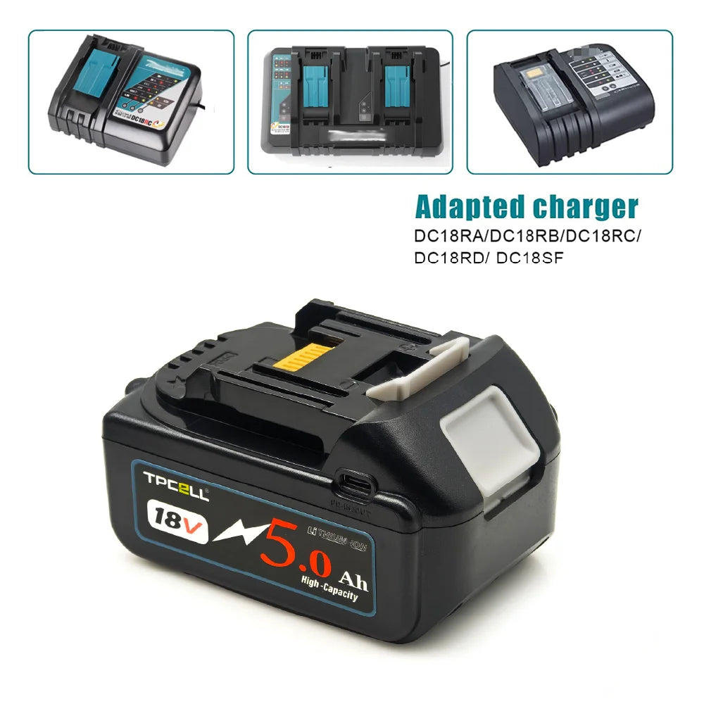 TPCELL PD65W 4/5/6AH For MKT 18V Battery with Type-C Input/O