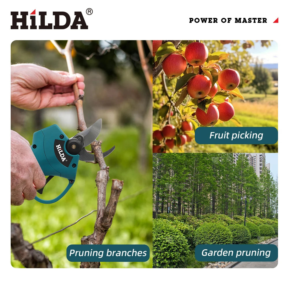 HILDA Brushless Electric Pruning Shears Cordless Fruit Tree 
