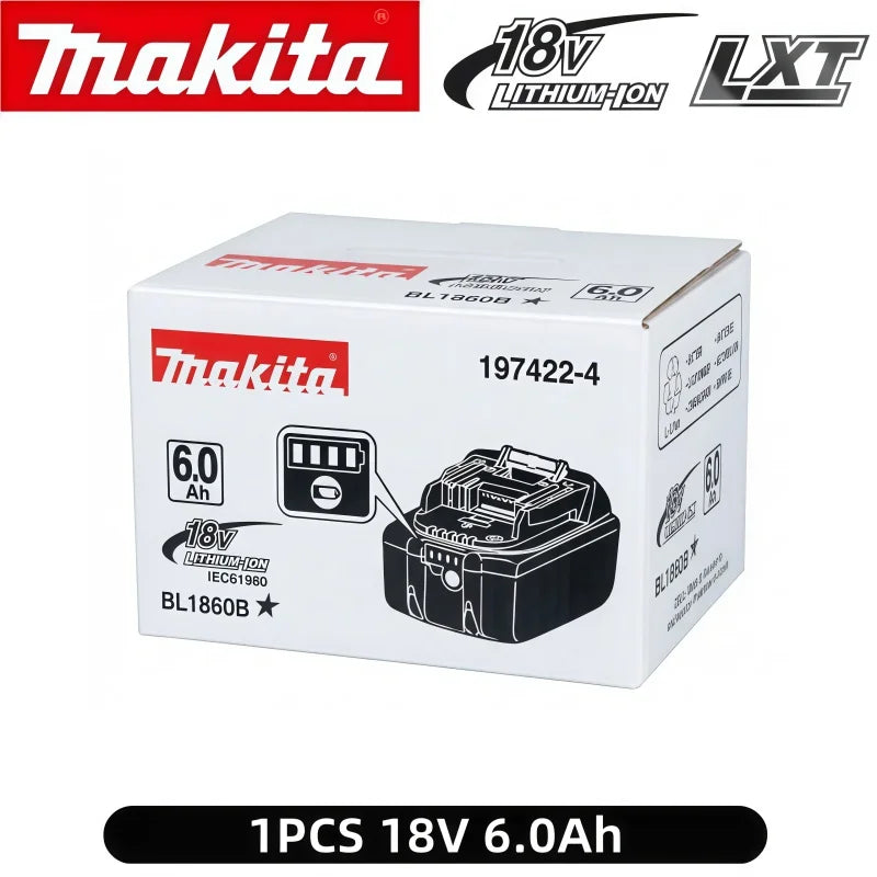 Genuine 6AH Makita BL1860 6Ah Battery Power Tools Li-ion Replacement LXT BL1850 BL1840 for 18V Screwdriver with BMS 18V Battery