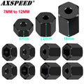 AXSPEED 4Pcs Aluminum 7mm to 12mm Wheel Hex Hub Adapters Con