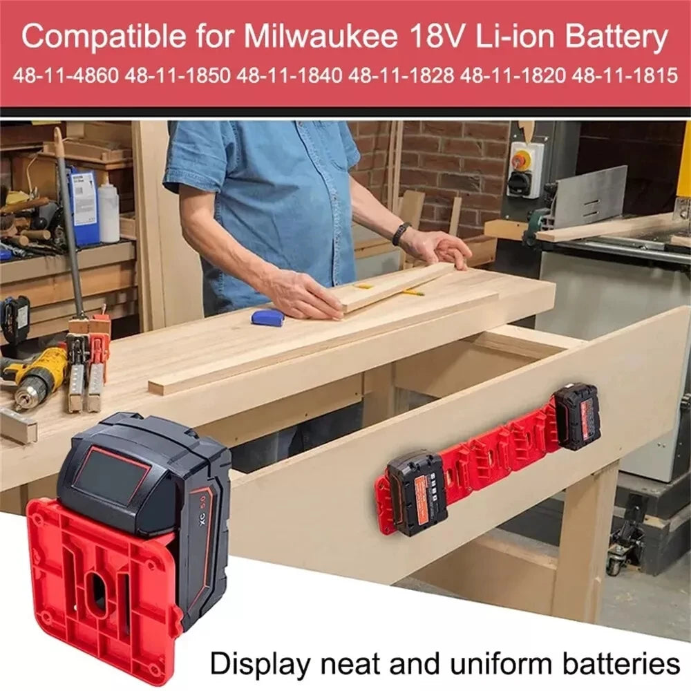 1-10PCS Power Tools Lithium Battery Holder Storage Fixed Bra