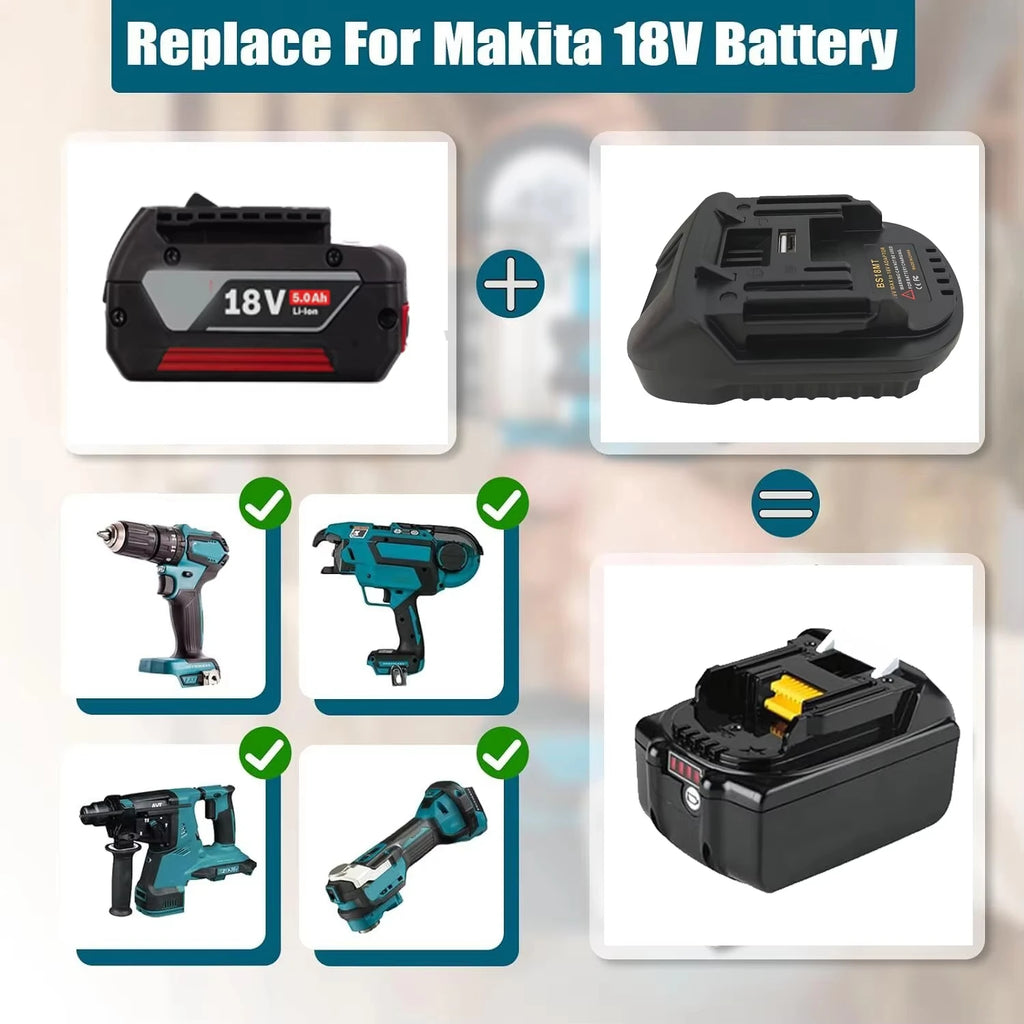 BS18MT Battery Adapter Converter Compatible For BOSCH 18V BL