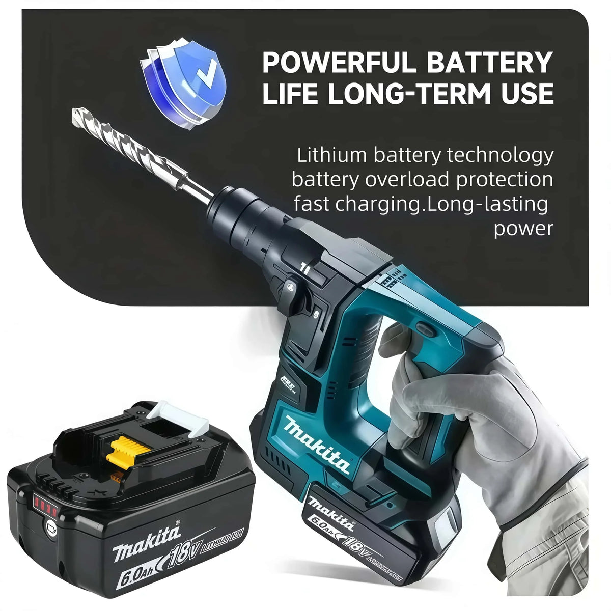 100% Genuine Makita Rechargeable 18V Battery Makita 6000mAh 