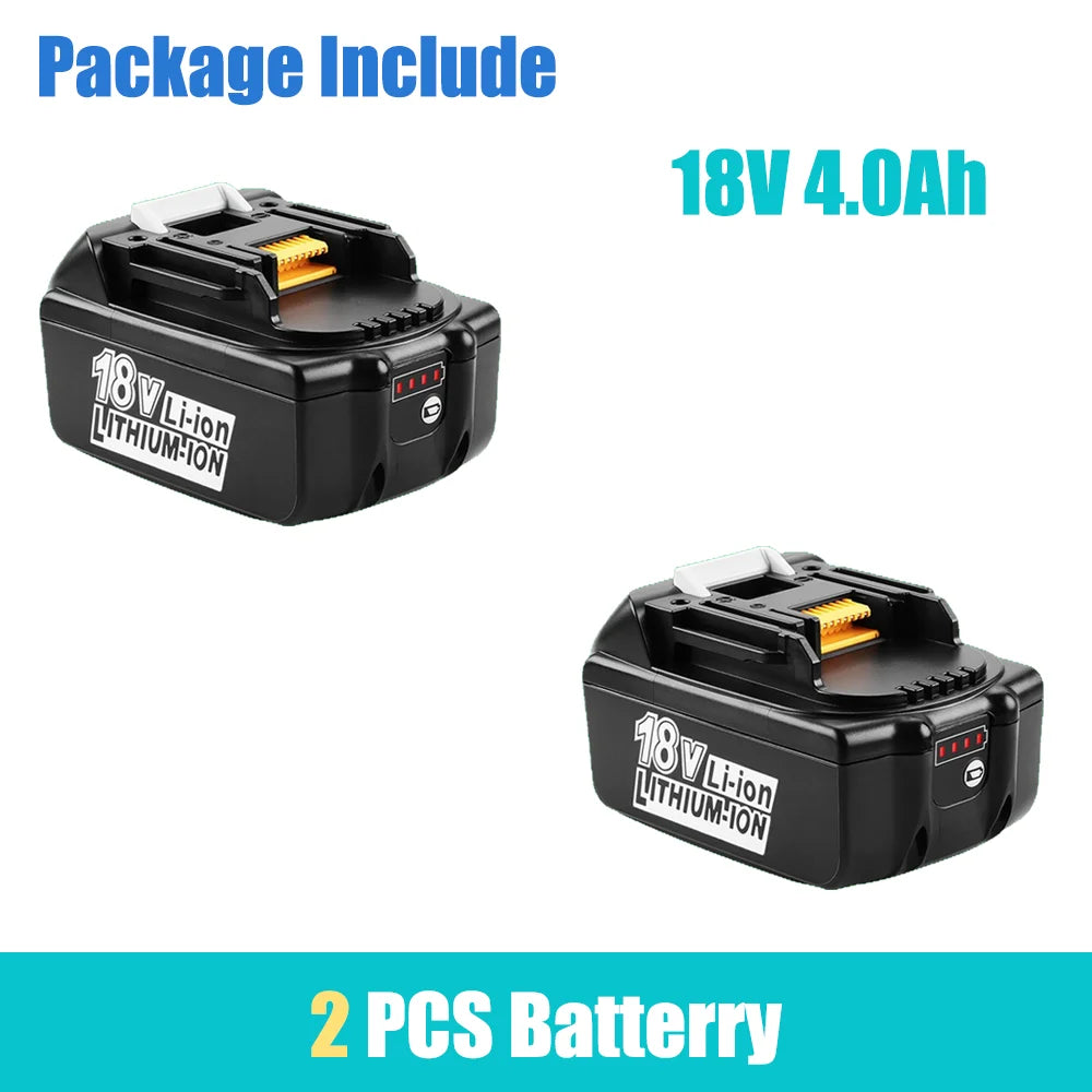 18V 4.0Ah Battery for Makita Rechargeable 18650 Lithium Ion Replacement BL1860B BL1860 BL1850 LXT400 BL1830 Power Tool Battery