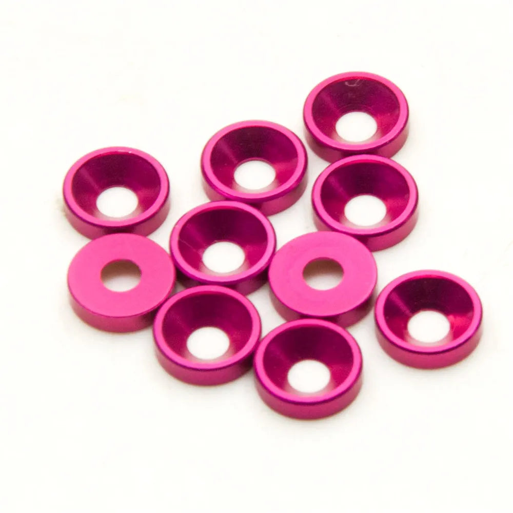 AXSPEED 10Pcs Aluminum M3 Countersunk Head Washer Gasket Cap Screw Hex Socket Screw for RC Model Upgrade Parts
