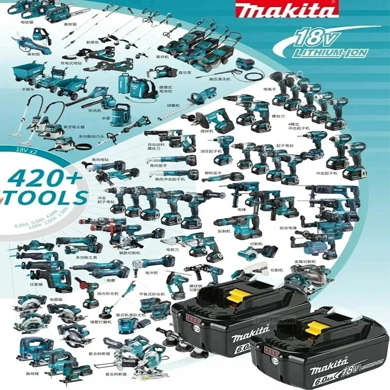 6Ah 100% Original Makita 18V Battery BL1860B Rechargeable Li
