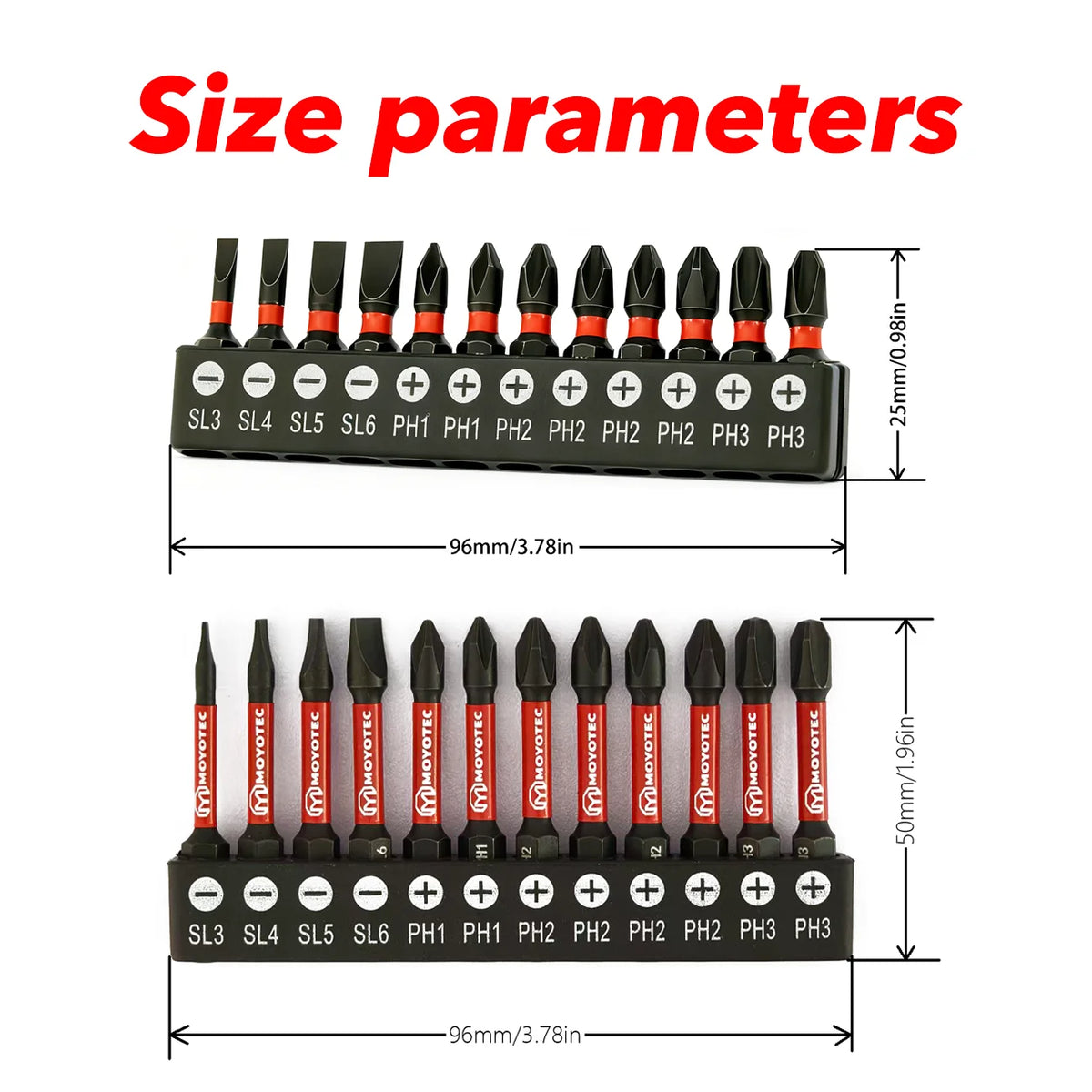 12/24 Pieces of Ph/Sl High-Strength Impact-Resistant Screwdr