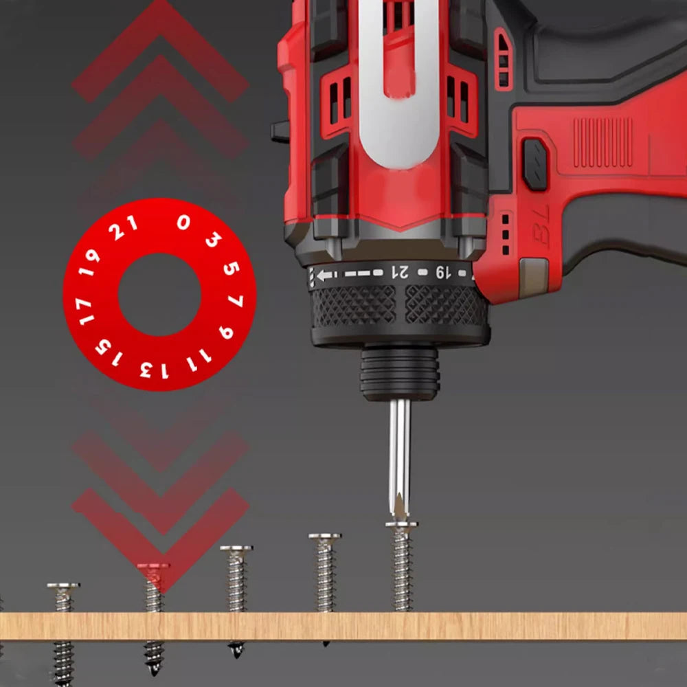 New 18V 80N.m Brushless Cordless Electric Drill Power Tool -