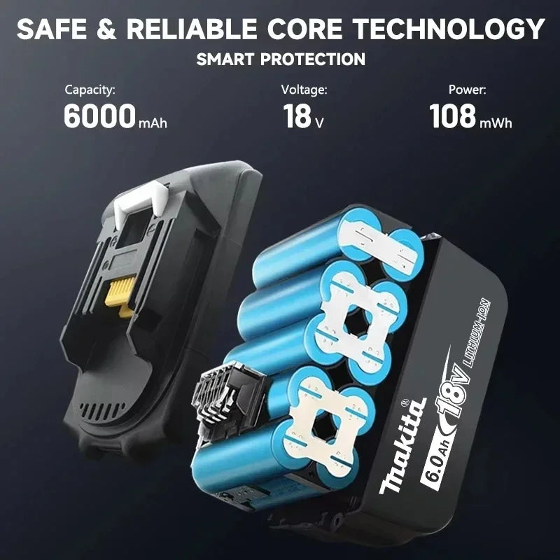 Makita 18V BL1860B Rechargeable Battery for 18V Power Tools 