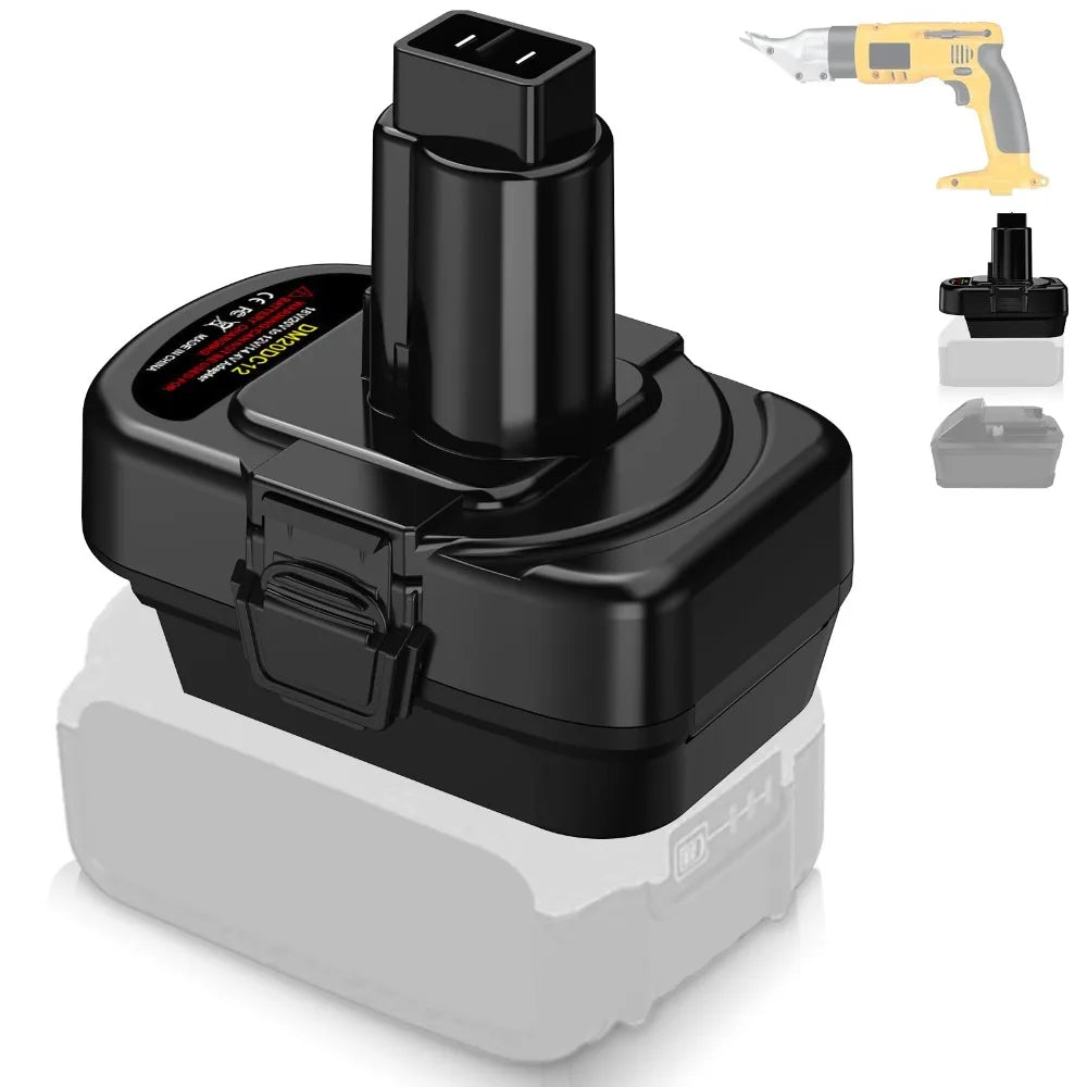 DM20DC12 Battery Adapter for DeWalt 20V for Milwaukee 18V Ba