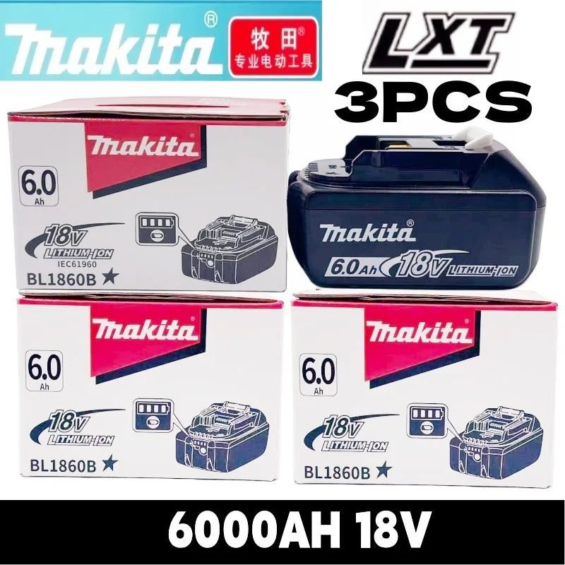 Genuine Makita 18V LXT 6.0Ah Li-ion Rechargeable Battery Replacement for BL1840 BL1850 BL1860 Power Tool Battery