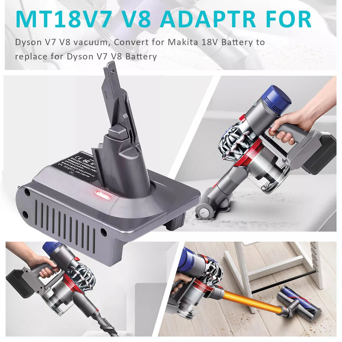 Turpow Battery Adapter For Makita BL1830 18V Battery to Dyso