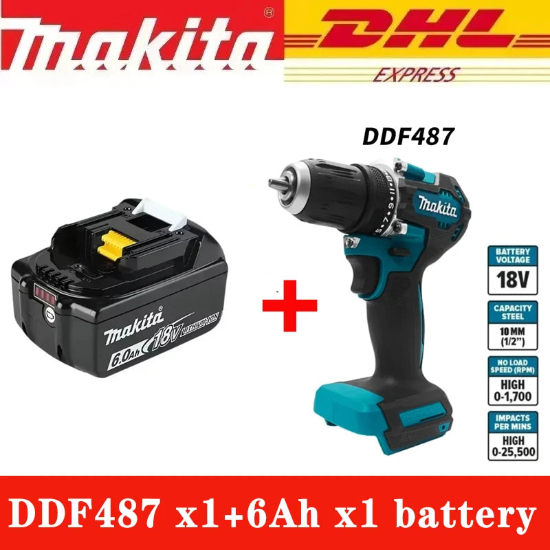 Original Makita 18V Battery Rechargeable Power Tool Makita 18V Battery Replaceable 5Ah/6Ah Battery Lithium-ion 1850 BL1860B 6A
