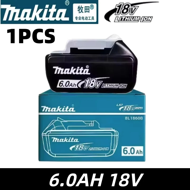 Original Makita 18V 6.0Ah Rechargeable Battery For Makita BL1830 BL1830B BL1840 Power Tools Battery+electric drill+charger