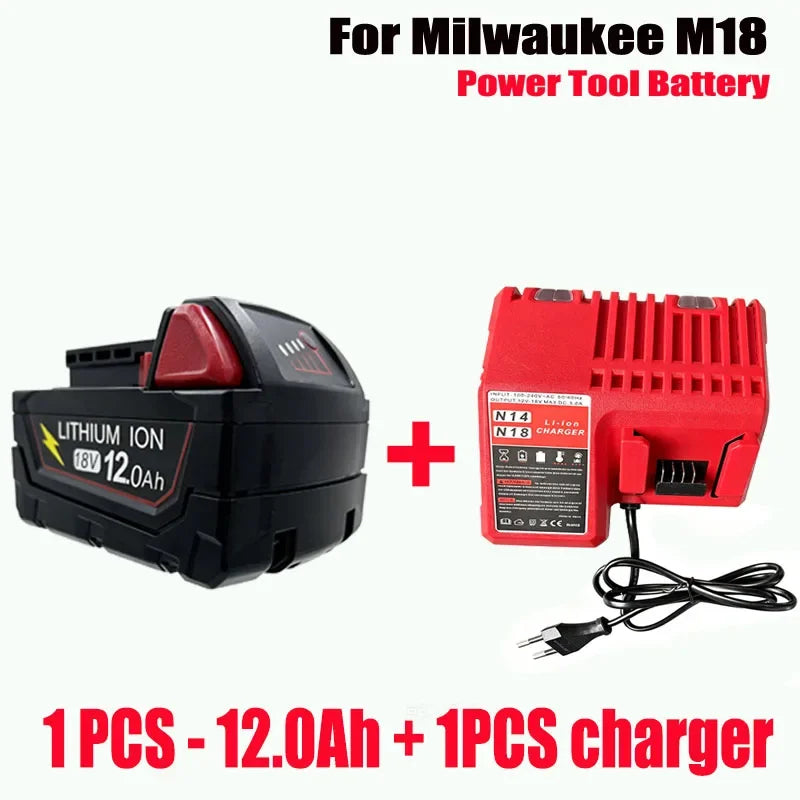 New Style For Milwaukee M18 Power Tool Battery Charger 18V 6000mAh M18B5 48-11-1860 18650 Battery 6.0Ah 9.0Ah 12.0Ah