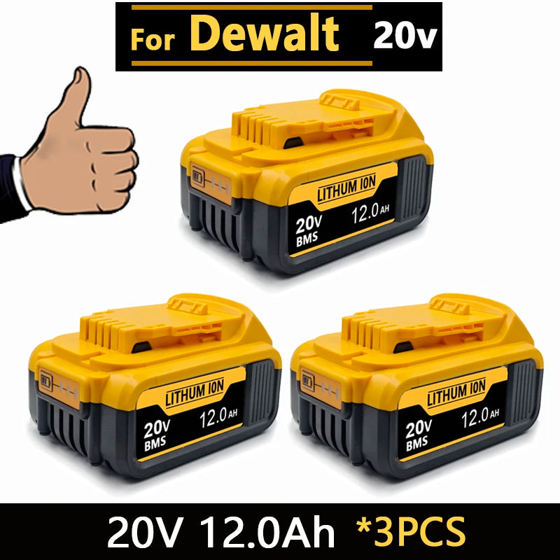 New High-Power for DEWALT 20V/60V Battery DCB200 DCB205 DCB206 Power Tool 18V Battery 3AH 8AH 12AH 18AH Batteries DCD805