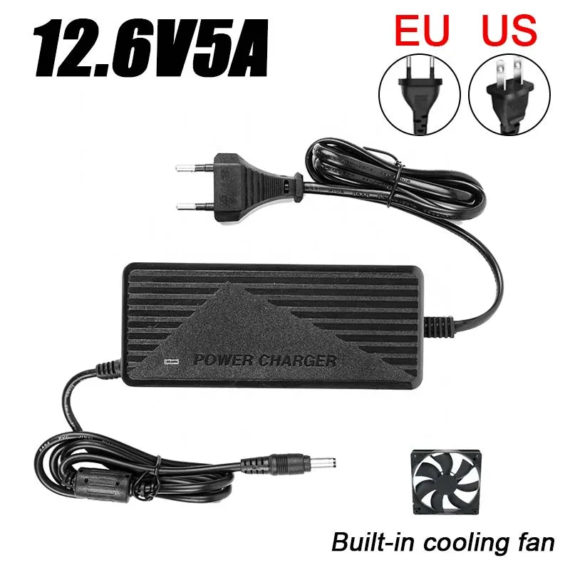 EU US Plug 21V 4A 3A Lithium Battery Pack Charger for Power Tool 5s 18V 21V Li-ion Battery Charger 12.6V 6A 5A Fast Charging
