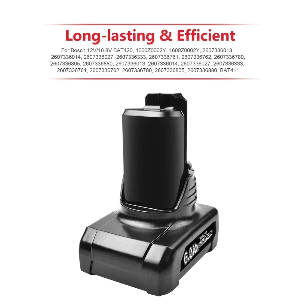 GBA12V 6000mAh for Bosch 12V/10.8V Li-ion Replacement Batter