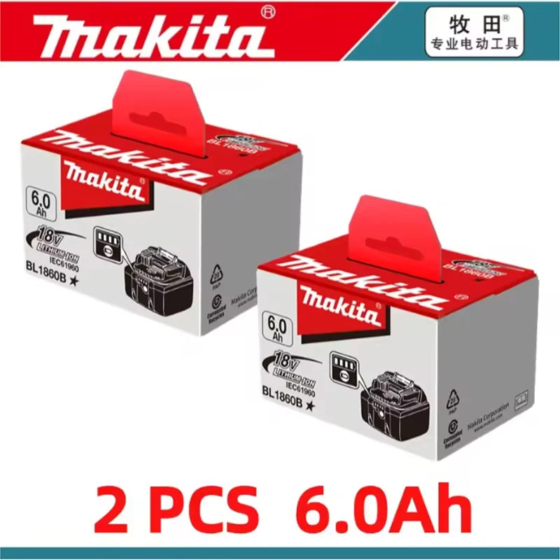Original 18V Makita Battery 6Ah Rechargeable Lithium-Ion Battery BL1860B for Makita 18V Power Tools Replace Battery
