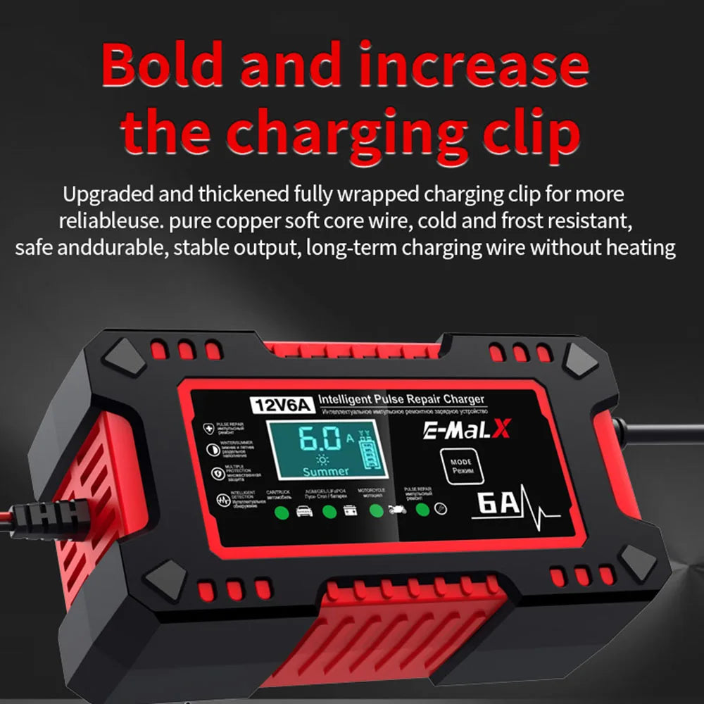 Car Battery Charger Intelligent Smart Battery Charging Fast 