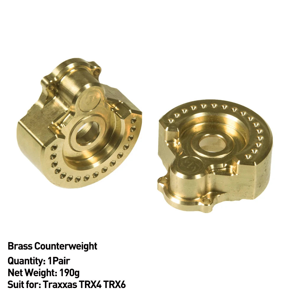 AXSPEED Heavy Brass Counterweight Portal Axle Housing Diff Cover Bumper Mount for 1/10 RC Crawler Car TRX4 TRX6 Parts