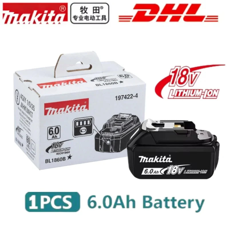 NEW 6AH Makita BL1860 18V Battery Power Tools Li-ion Replacement LXT BL1850 BL1840 for 18V Screwdriver with BMS 18V
