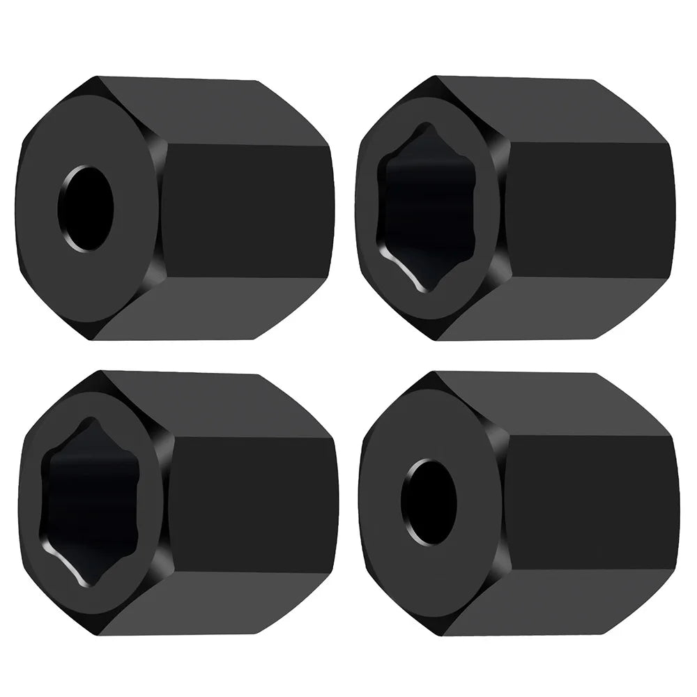 AXSPEED 4Pcs Aluminum 7mm to 12mm Wheel Hex Hub Adapters Conversion for 1/16 RC Truck Buggy Car Upgrade Parts