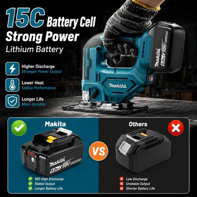 100% Genuine Makita 18V Battery 5Ah 6Ah 9Ah Replacement for 
