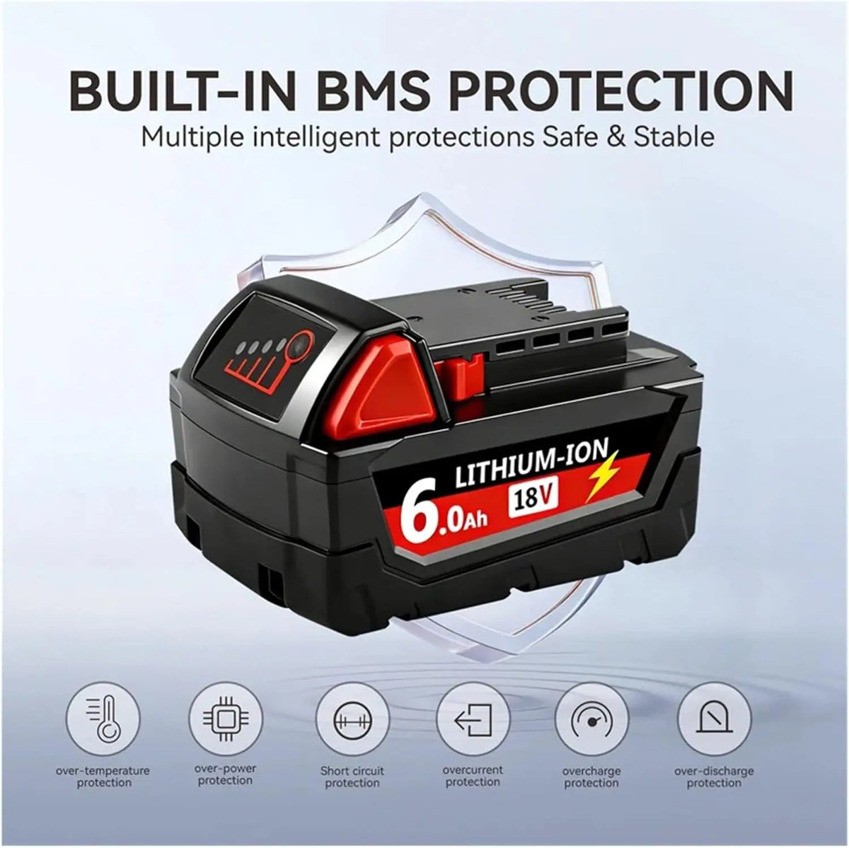 For Milwaukee M18 Power Tool Battery Charger BR XC 18V 6.0Ah
