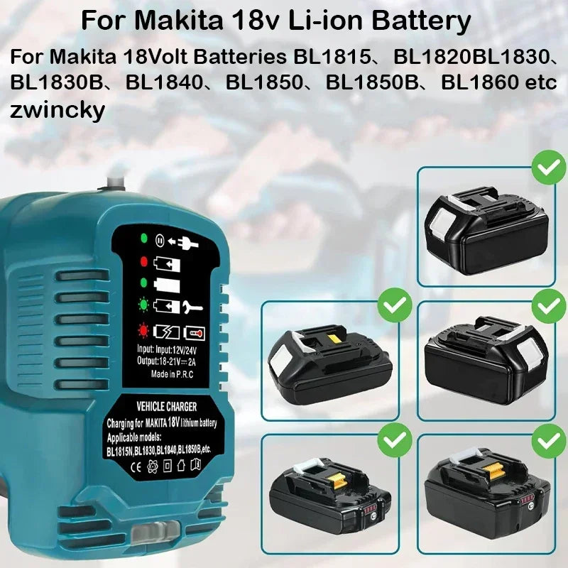 For Makita Mini Compact Car Charger 18V LXT Battery BL1860 B