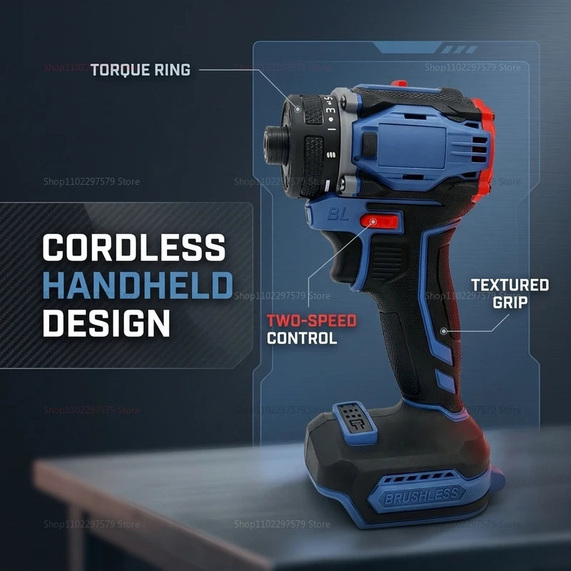 Brushless Electric Screwdriver 1/4 Inch 4000RPM Dual Speed C