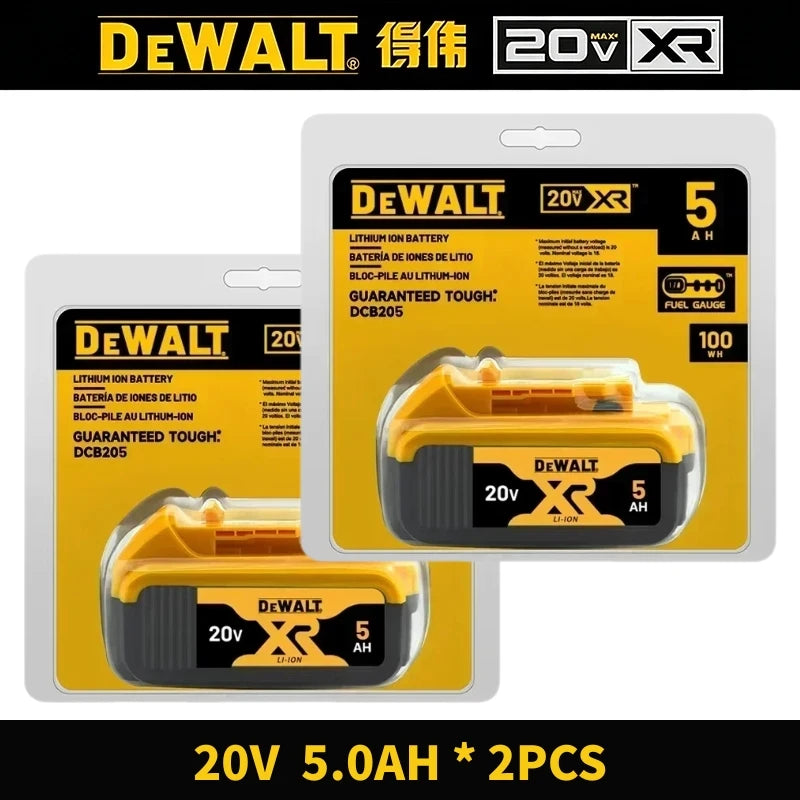 100% Original Dewalt 20V 5.0Ah 6.0Ah MAX Battery for Dewalt DCB182 DCB200 DCB205 18v 20v Power Tool Replacement Battery.