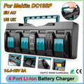 DC18SF For Makita 18V 14.4V 4 Port Li-ion Battery Charger Fo