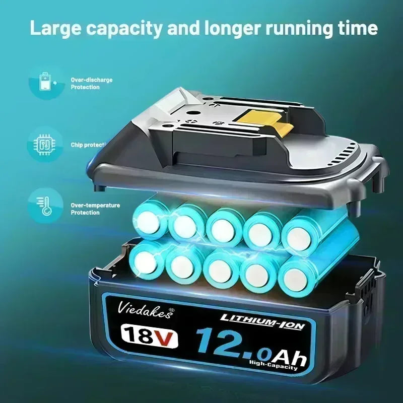 New 18V 8Ah/10Ah/12Ah Power Tool Battery for Makita 18V Batt