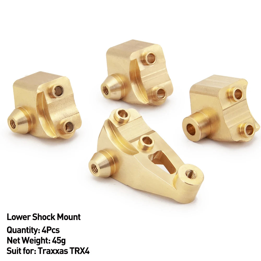 AXSPEED Heavy Brass Counterweight Portal Axle Housing Diff Cover Bumper Mount for 1/10 RC Crawler Car TRX4 TRX6 Parts