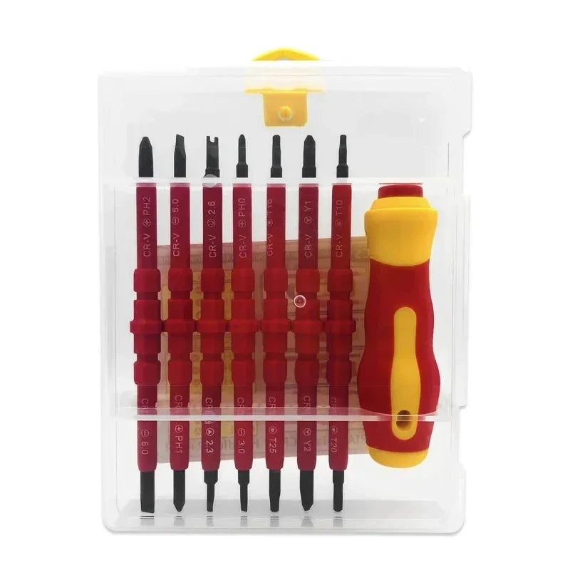 Magnetic Screwdriver Set Blade VDE Insulated Screw Driver Double Head Bit CRV Slotted Phillips Torx Triangle Electricians Tools