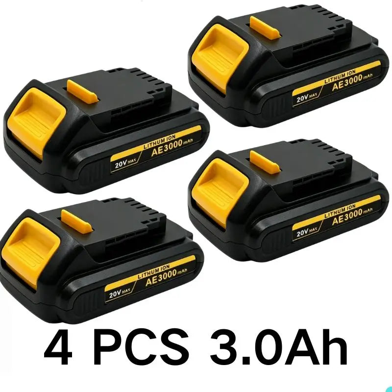 20V For DeWalt 12Ah/9Ah/8Ah/6Ah/3Ah Li-lon Battery Replacement DCB DCD DCF DCG series Power Tools+charger+electric drill